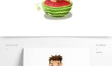 吃瓜的小孩插画,吃瓜小孩插画中的纯真时光